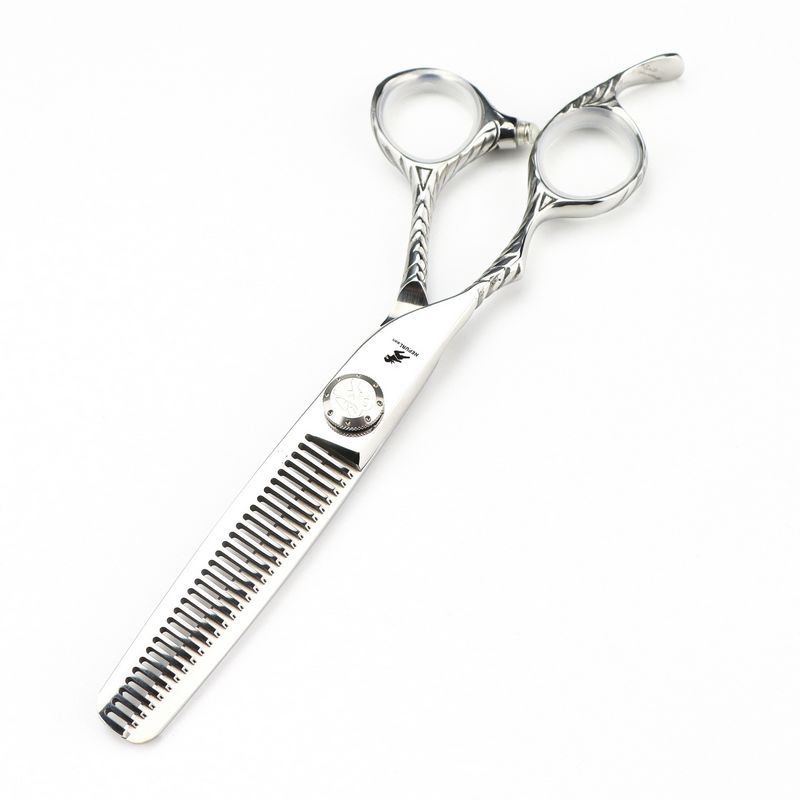 NEPURLSON 6.0 inch left hand hair cutting scissors kit 440C stainless steel with leather case