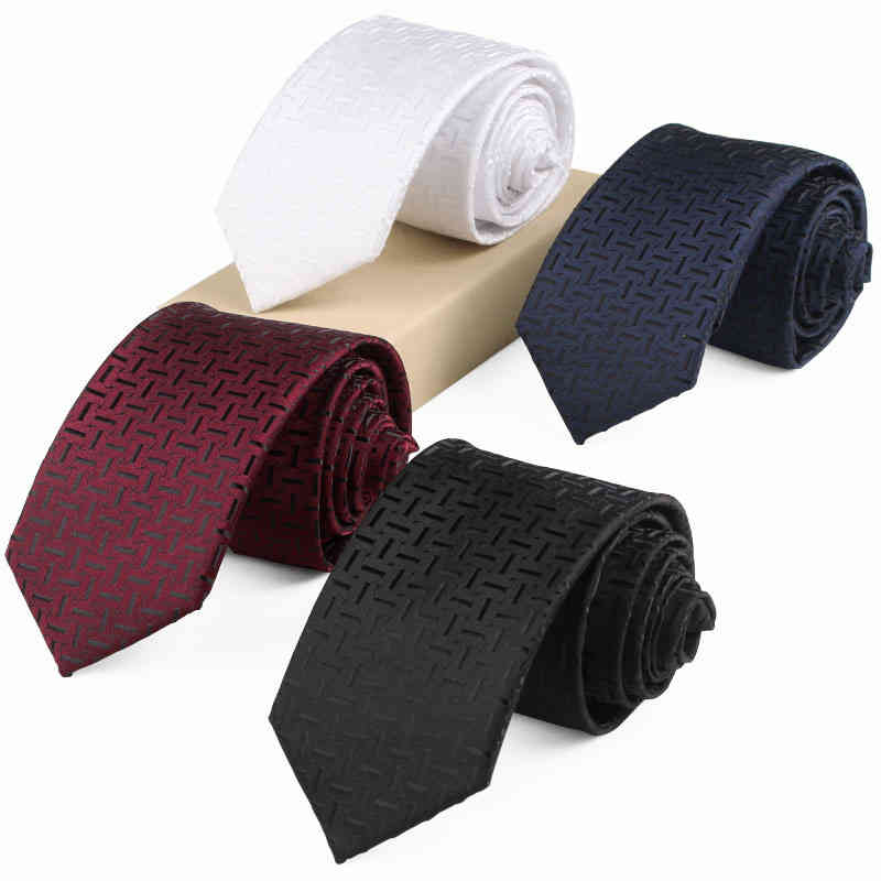 Necktie Scarf Corbata Trendy Korean Tie Men's Width 6cm Narrow Shirt Black White Wine Red Navy