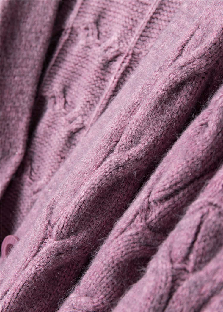 H.SA Women Winter Sweater Coat V Neck Long Knit Cardigans Oversized Sweater Jacket Korean Style Twisted Knit Coat 210716