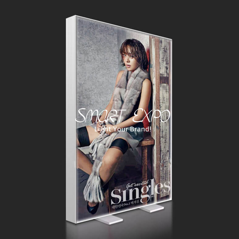 100*245cm Frameless Double-Sided Poster Advertising Display Light Box with Edge-lit Strip Tension Fabric Graphic Portable Carry Bag Flat Packing