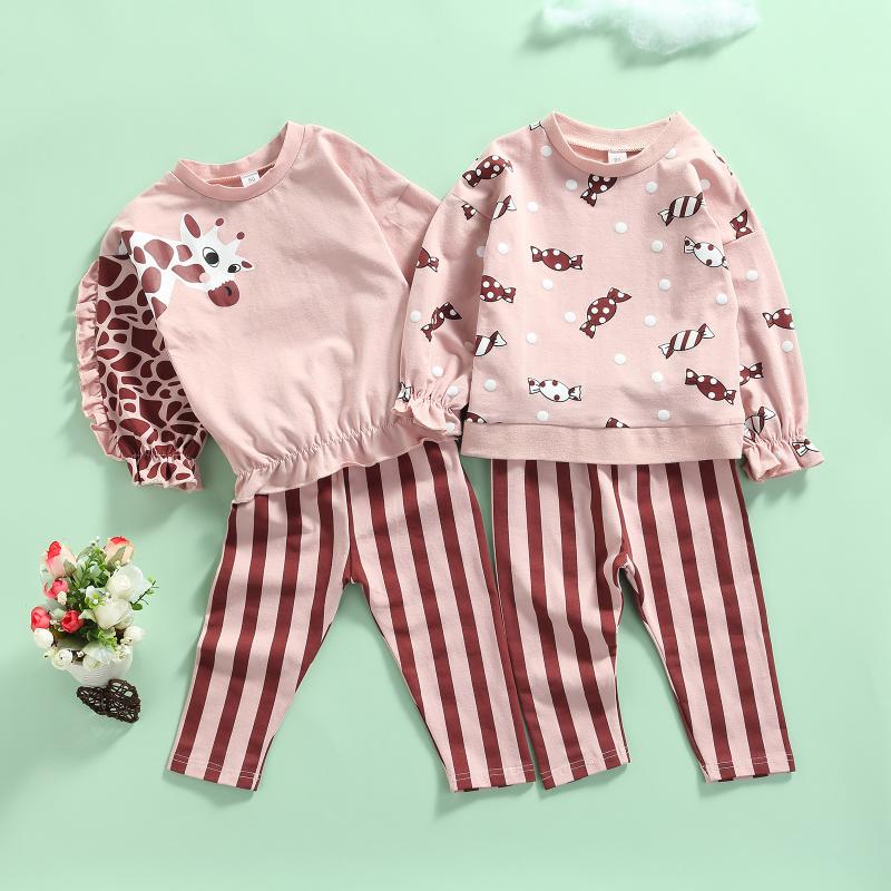 Clothing Sets Autumn Arrival Girls Fashion Clothes Set 2 Pieces Suit Giraffe/Candy Printed Tops+Pants Kids 1-5Y, White
Clothing Sets Autumn Arrival Girls Fashion Clothes Set 2 Pieces Suit Giraffe/Candy Printed Tops+Pants Kids 1-5Y, White