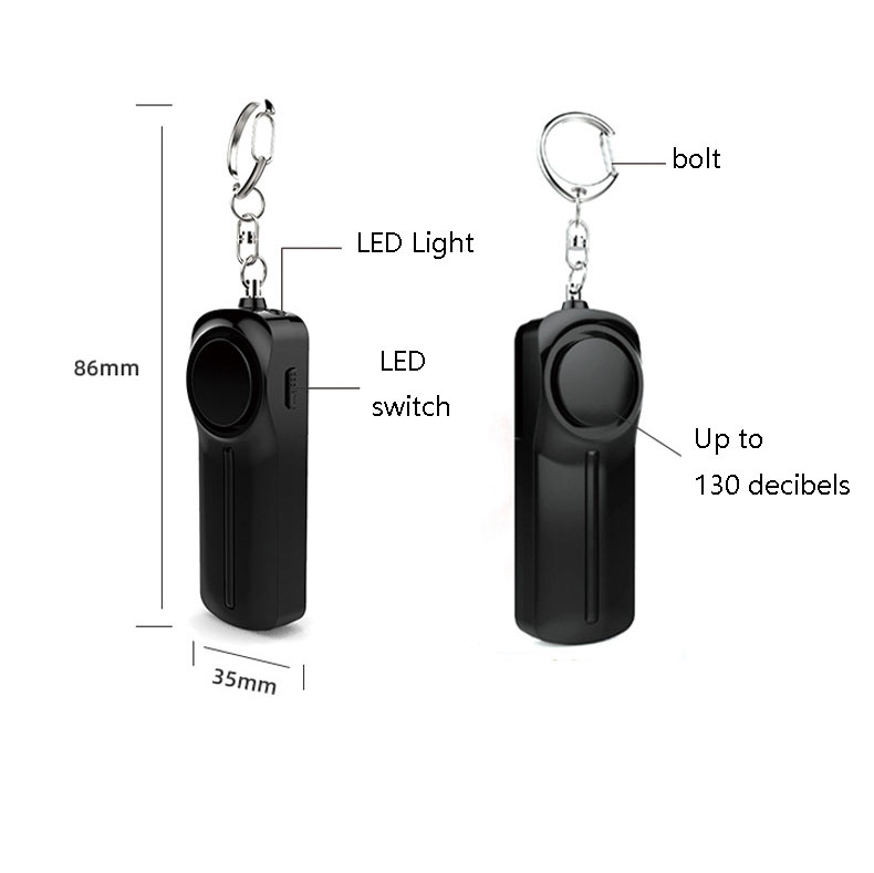 130db Safe Sound Personal Alarm Keychain Bright LED Light Self_Defense Emergency Alert Key Ring For Women Children