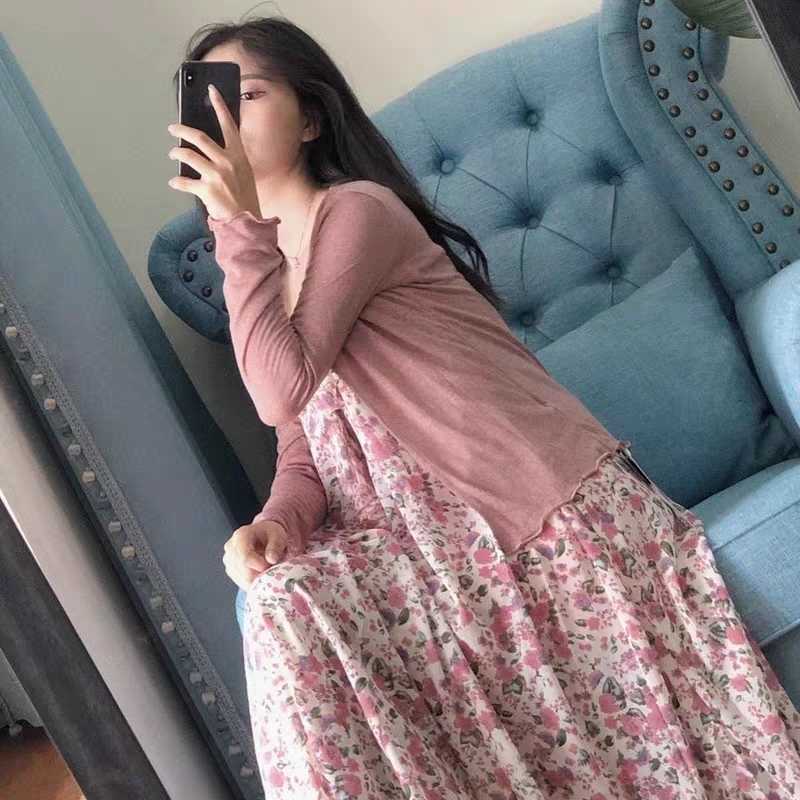 WOMENGAGA Summer Tops Korean Women Loose Casual Knitting Simple Full Sleeve Sweater Top Cardigan XEG6 210603, Apricot 
WOMENGAGA Summer Tops Korean Women Loose Casual Knitting Simple Full Sleeve Sweater Top Cardigan XEG6 210603, Apricot