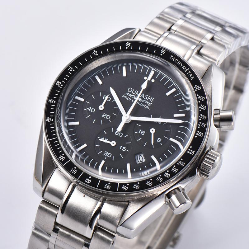 Wristwatches Oumashi Mens Watch 39.7mm Moon Chronograph Code Table Features Quartz Luminous Waterproof Date Stainless Steel.
Wristwatches Oumashi Mens Watch 39.7mm Moon Chronograph Code Table Features Quartz Luminous Waterproof Date Stainless Steel.