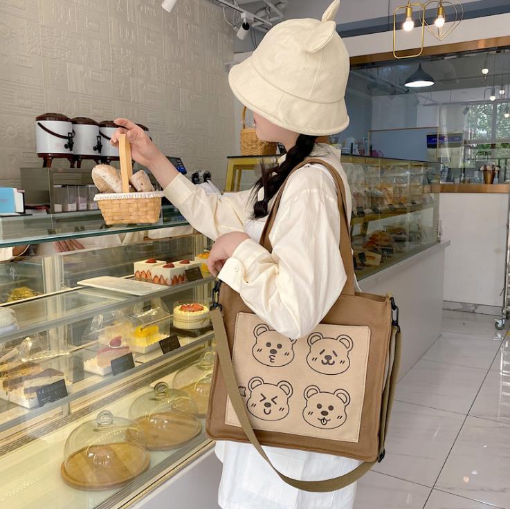 2021 Fashion Bags Japanese Cute Soft Funny Personality Print Four Bear Sister Student Canvas Shoulder Bag Handbag Totes, White
2021 Fashion Bags Japanese Cute Soft Funny Personality Print Four Bear Sister Student Canvas Shoulder Bag Handbag Totes, White