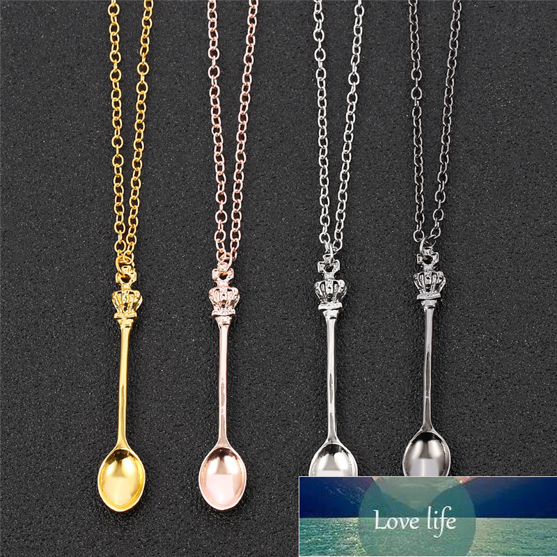 Charm Tiny Tea Spoon Shape Pendant Necklace With Crown For Women 4 Colors Creative Mini Long Link Jewelry Spoon Necklace Factory price expert design Quality Latest
Charm Tiny Tea Spoon Shape Pendant Necklace With Crown For Women 4 Colors Creative Mini Long Link Jewelry Spoon Necklace Factory price expert design Quality Latest
