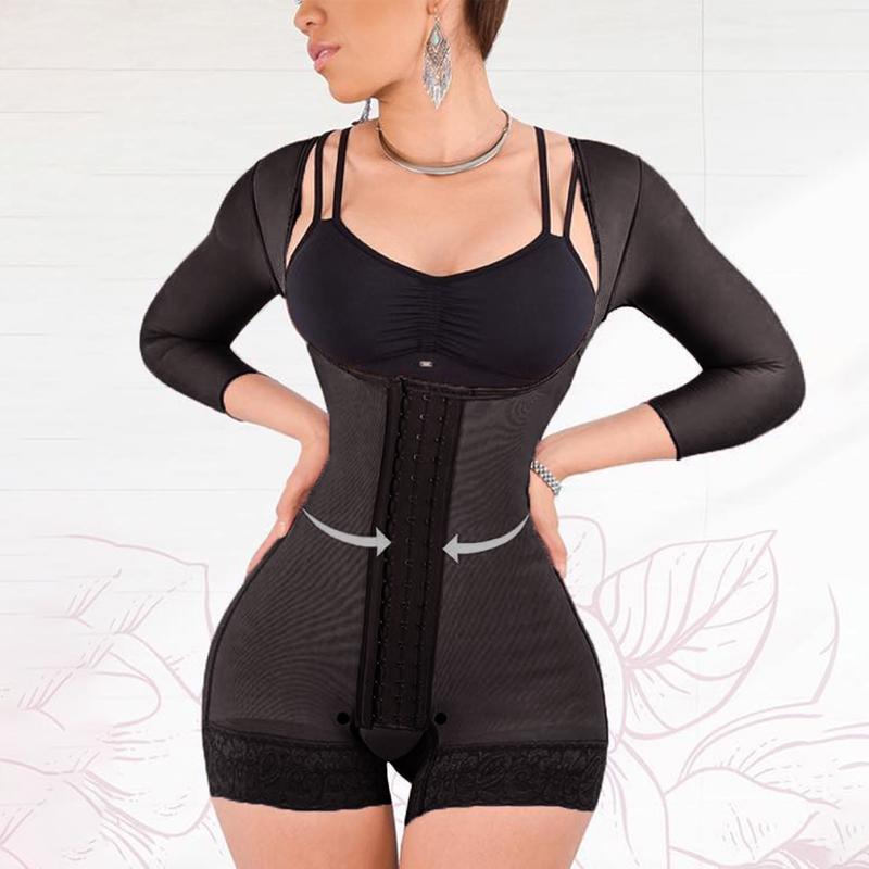 Women' Shapers Fajas Lace Body Shaper Shapewear Three-breasted Long-sleeved High Comression Tummy Control Slimming, Black
Women' Shapers Fajas Lace Body Shaper Shapewear Three-breasted Long-sleeved High Comression Tummy Control Slimming, Black