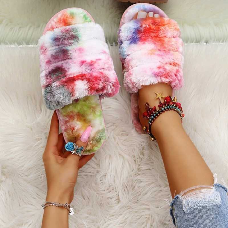 New Arrival Winter Indoor Women Fur Slippers Fluffy Soft Furry Slides, Ladies Luxury Design Flat Floor Non-Slip Slipper H0827, Rainbow
New Arrival Winter Indoor Women Fur Slippers Fluffy Soft Furry Slides, Ladies Luxury Design Flat Floor Non-Slip Slipper H0827, Rainbow