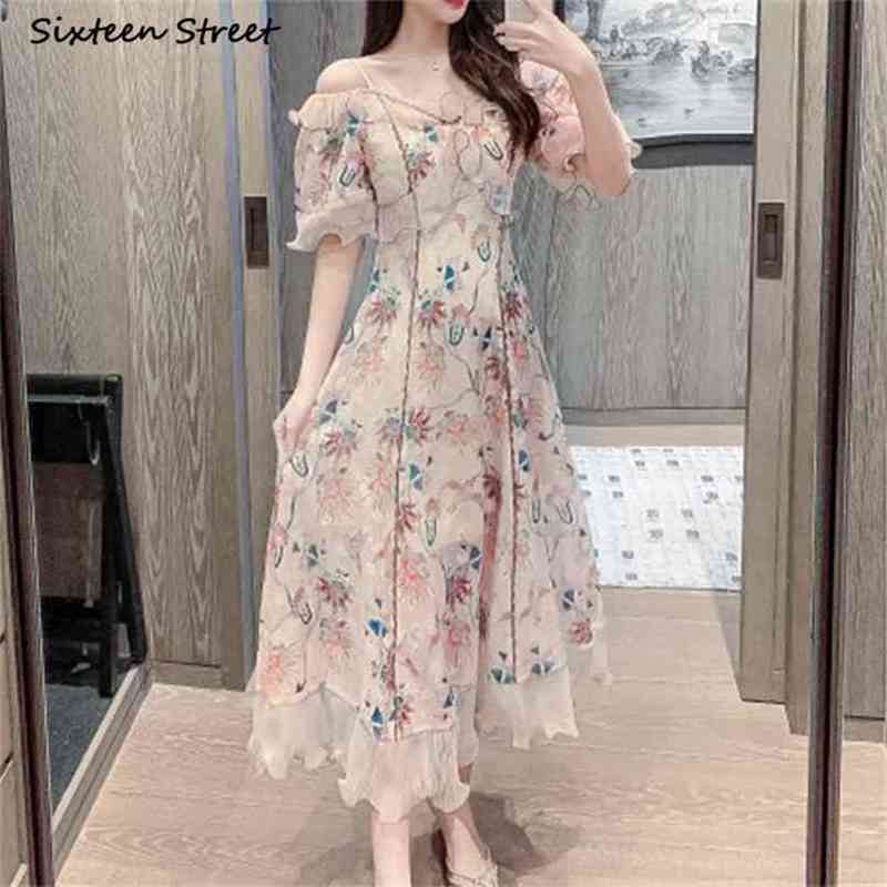 Vintage Strap Dress Woman Summer Flora Printed Chiffon Party Bodycon Ruffles Elegant es for Clothing 210603, Brown
Vintage Strap Dress Woman Summer Flora Printed Chiffon Party Bodycon Ruffles Elegant es for Clothing 210603, Brown
