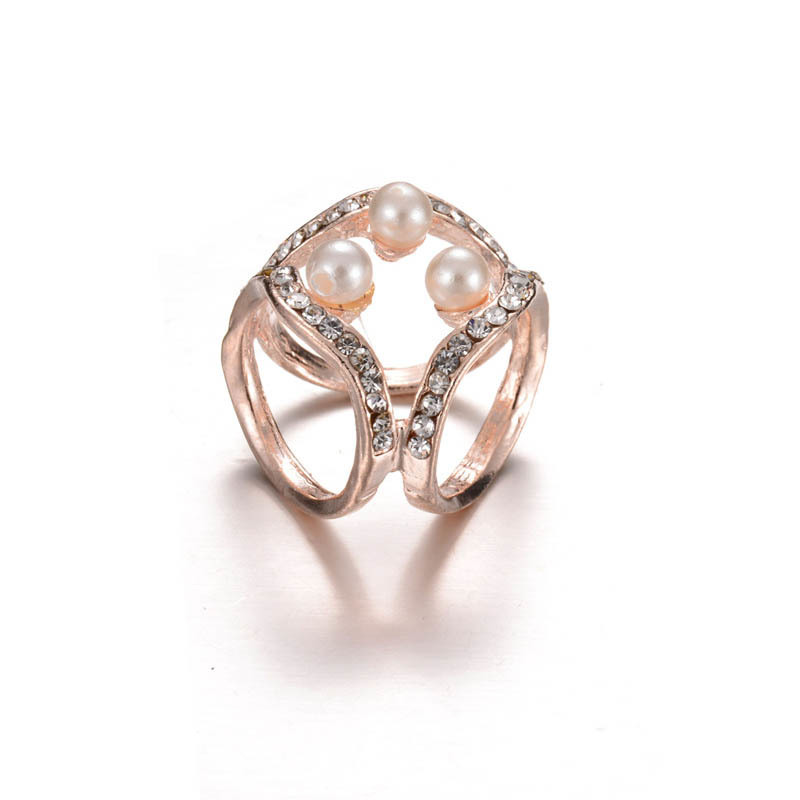 Exclusive Scarf Clip Women Jewelry Three-ring Chain Pearl 1PC Korean Style Scarves Buckle Metal