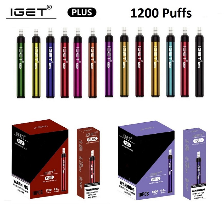 Authentic Iget Plus Disposable E-cigarettes Pod Device 1200 Puffs 650mAh Battery 4.8ml Cartridge Vape Pen Original VS Shion XXL Max
Authentic Iget Plus Disposable E-cigarettes Pod Device 1200 Puffs 650mAh Battery 4.8ml Cartridge Vape Pen Original VS Shion XXL Max