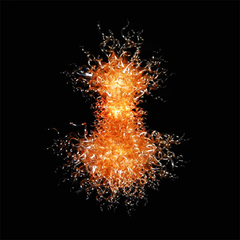 Lampes suspendues pour la cuisine Lustres en cristal de couleur orange Lampe suspendue Lampes LED modernes 100 cm de large et 120 cm de haut Lust