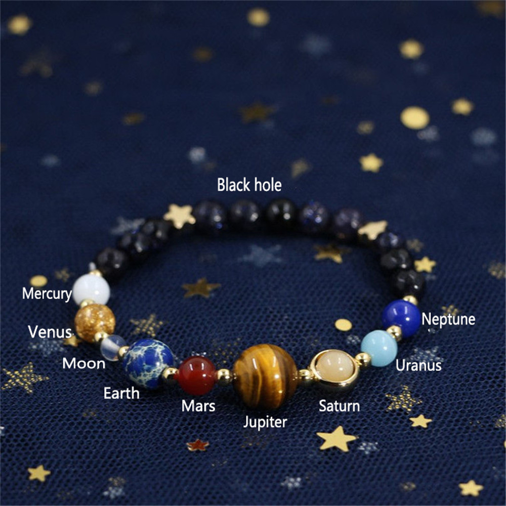 New Fashion Universe Galaxy Eight Planets Solar System Guardian Star Natural Stone Beads Bracelet, Black
New Fashion Universe Galaxy Eight Planets Solar System Guardian Star Natural Stone Beads Bracelet, Black