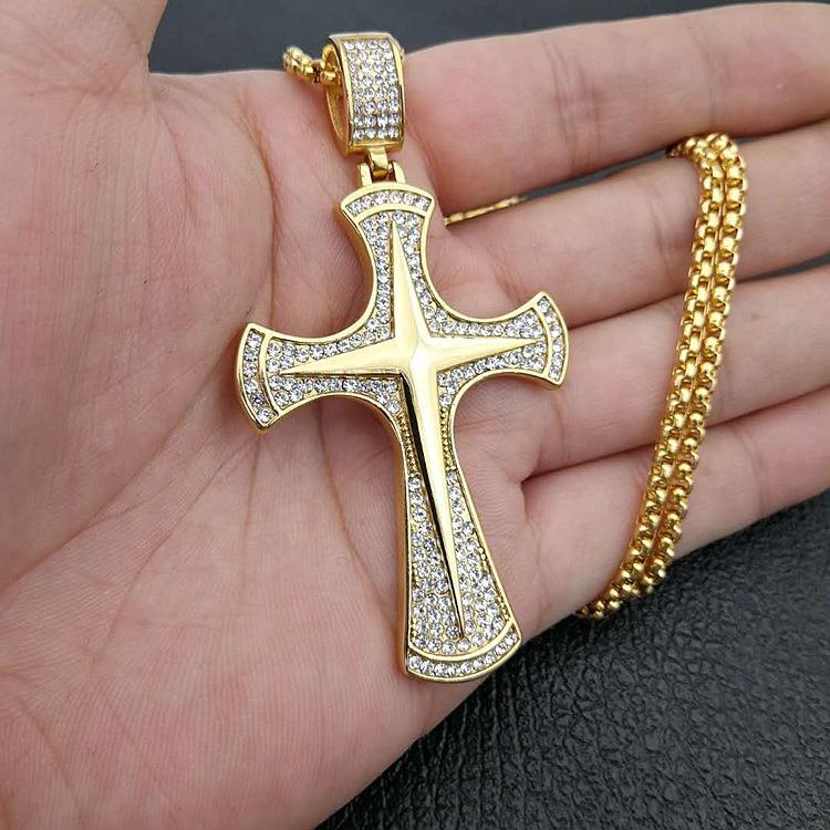 Pendant Necklaces Hip Hop Rhinestones Paved Bling Iced Out Gold Color Stainless Steel Temple Knights Cross Pendants Necklace For Men Jewelry
Pendant Necklaces Hip Hop Rhinestones Paved Bling Iced Out Gold Color Stainless Steel Temple Knights Cross Pendants Necklace For Men Jewelry