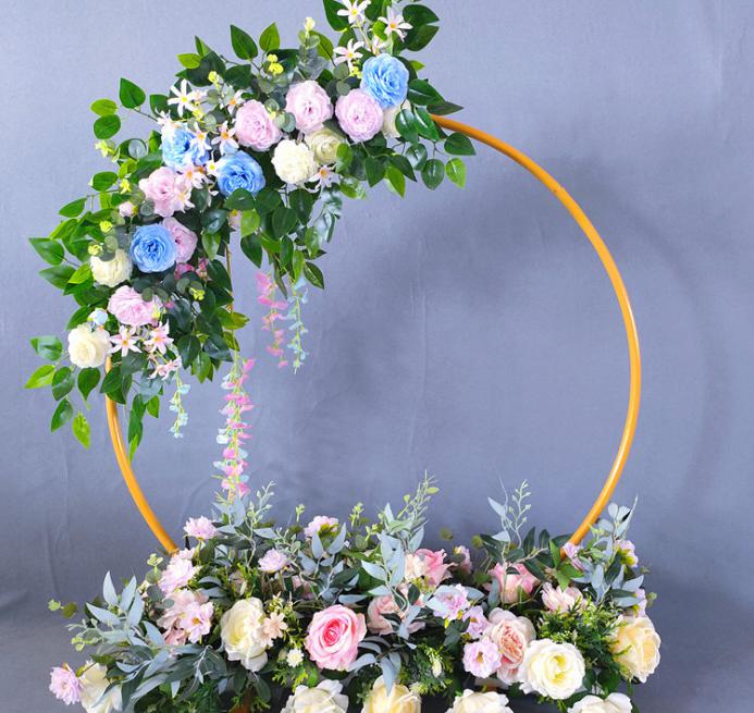 2021 new Wedding Props Christmas Party Decoration Wrought Iron hoop Circle Round Ring Arch Backdrop Stand Flower Arrangement new