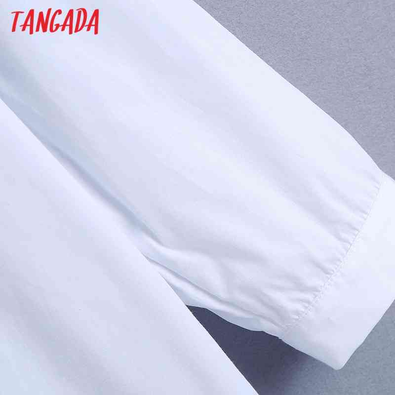 Women Chic Fashion White Pleated Shirt Dress Vintage Long Sleeve Female Dresses Vestidos BE469 210416