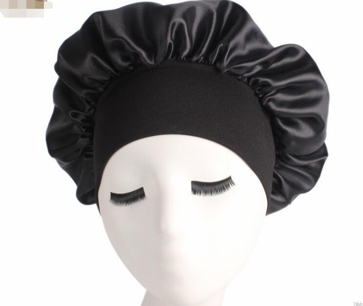 Newly Women's Satin Solid Sleeping Hat Night Sleep Hair Care Bonnet Nightcap For Women Men Unisex Cap bonnet de nuit GC559