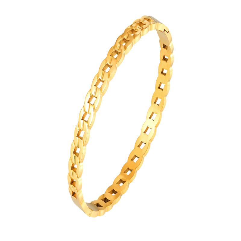 Bangle High Quality 18 K Stainless Steel Hollow Bracelet For Women Gold Color Chain Shape Love Party Gifts Jewelry Wholesale
Bangle High Quality 18 K Stainless Steel Hollow Bracelet For Women Gold Color Chain Shape Love Party Gifts Jewelry Wholesale
