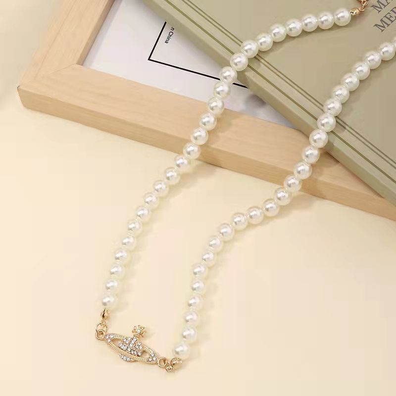 Minimalist Style Short Pearl Chain Rhinestone Orbit Necklace Clavicle Chain Baroque Pearl Choker Necklaces for Women Jewelry Gift, Silver
Minimalist Style Short Pearl Chain Rhinestone Orbit Necklace Clavicle Chain Baroque Pearl Choker Necklaces for Women Jewelry Gift, Silver