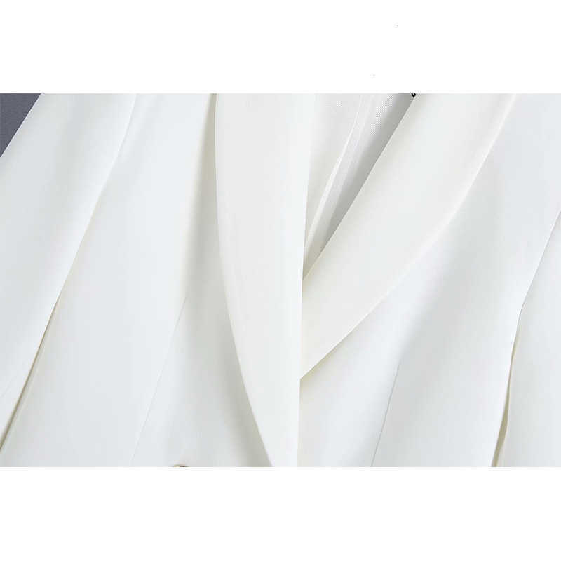 Spring Women Blazers Button Long Sleeve Notched Neck Chic Lady Fashion Casual Clothes 210930