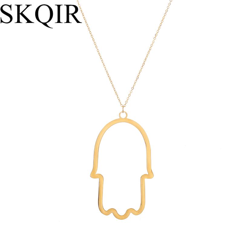 Pendant Necklaces SKQIR Gold Chain Stainless Steel Necklace Hamsa Fatima Hand Palm Pendants For Women Men Gift Jewelry Friends
Pendant Necklaces SKQIR Gold Chain Stainless Steel Necklace Hamsa Fatima Hand Palm Pendants For Women Men Gift Jewelry Friends