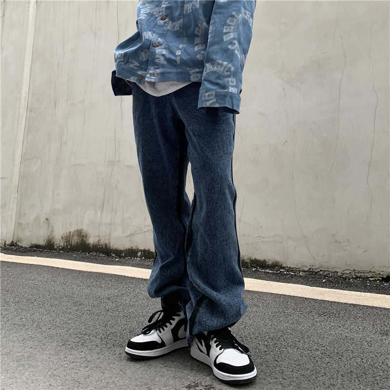 High Street European and American Hip-hop Flare Jeans Retro Black Blue Washed Worn Side Graffiti Flared Denim Pants Men Women C0607
High Street European and American Hip-hop Flare Jeans Retro Black Blue Washed Worn Side Graffiti Flared Denim Pants Men Women C0607