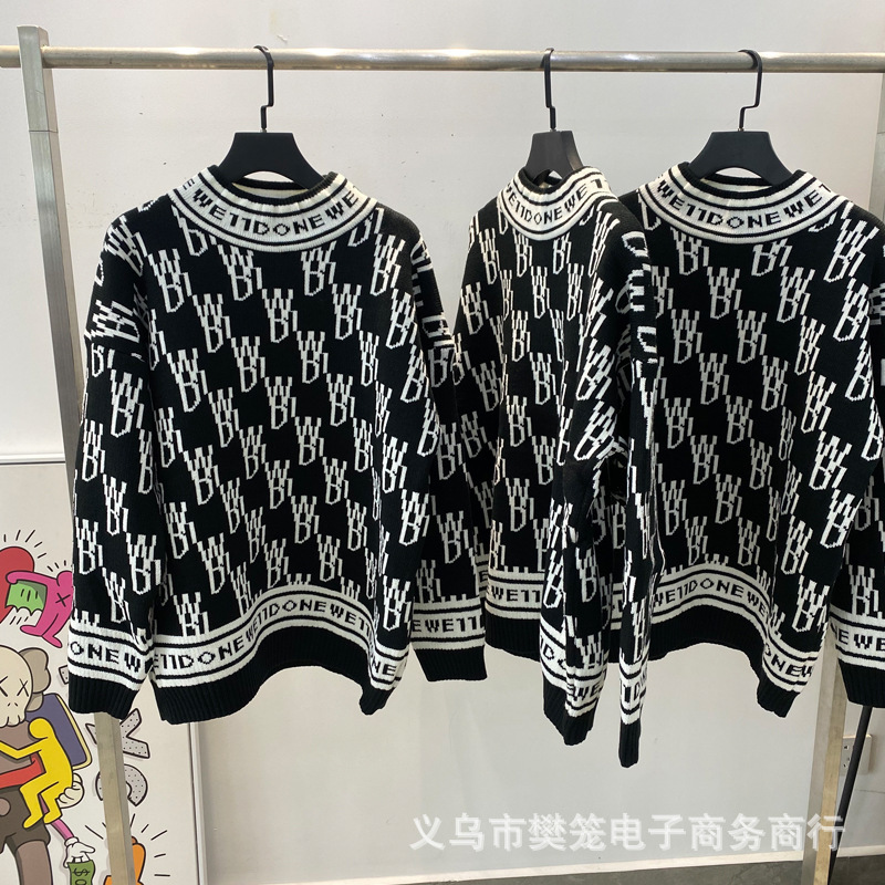 Gaopin We11done All Over Jacquard Letter Long Sleeve Women's Well Early Autumn Net Red Sweater, Black
Gaopin We11done All Over Jacquard Letter Long Sleeve Women's Well Early Autumn Net Red Sweater, Black