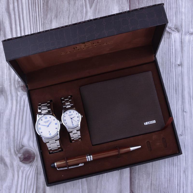 Wristwatches Top Quality Couple Watches Set Steel Belt Waterproof Quartz Wristwatch Folding Wallet Signing Pen Gift Sets For Lover Men Women, Brown set
Wristwatches Top Quality Couple Watches Set Steel Belt Waterproof Quartz Wristwatch Folding Wallet Signing Pen Gift Sets For Lover Men Women, Brown set