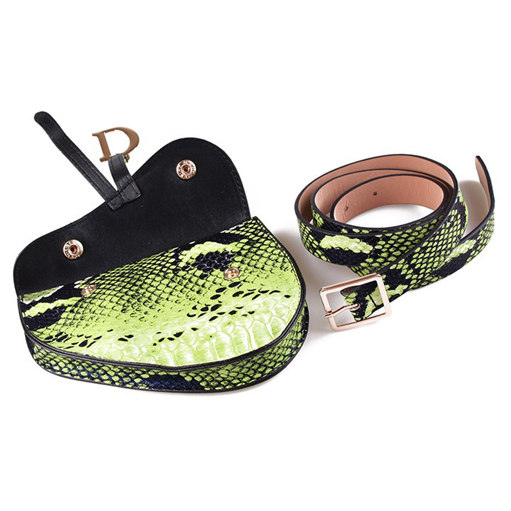 Snake pattern fashion belt bag Saddle belt detachable Outdoor riding PU leather street hiphop style mini Traveling sperson co