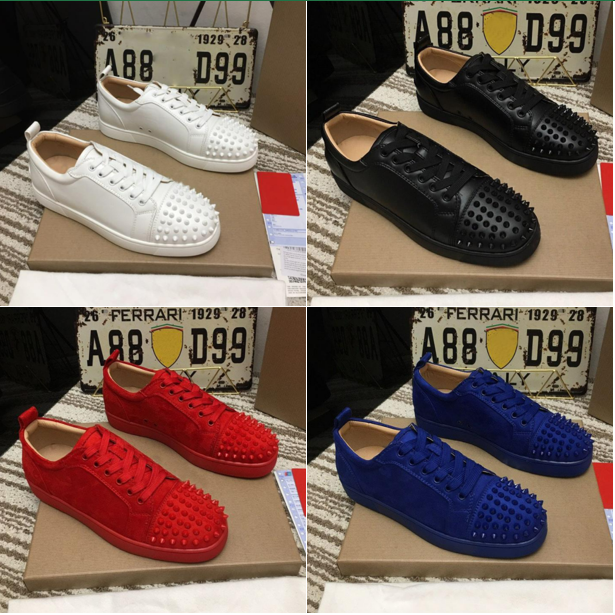 2021New Red bottoms men women shoes studded spikes loafers sneakers suede leather flats mens trainers jogging walking shoe size 35-48, Black
2021New Red bottoms men women shoes studded spikes loafers sneakers suede leather flats mens trainers jogging walking shoe size 35-48, Black
