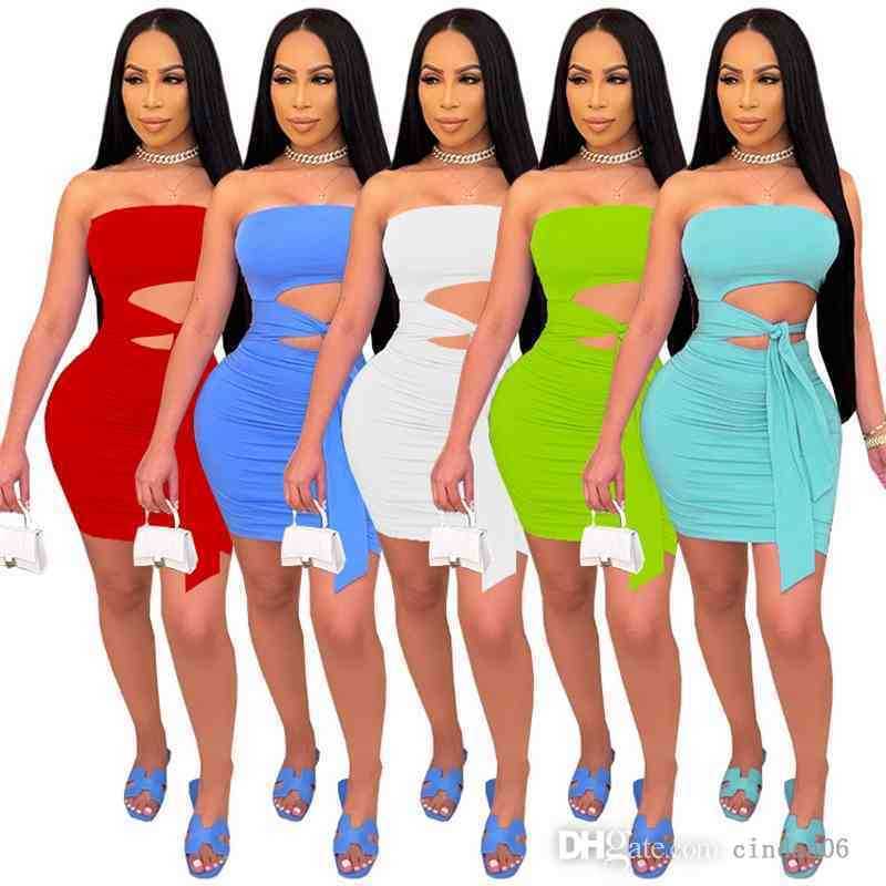 Sexy Women Dresses Designers Clothes Wrap Chest Skirt Open Belly Bow Sleeveless Fashion Dress, Red
Sexy Women Dresses Designers Clothes Wrap Chest Skirt Open Belly Bow Sleeveless Fashion Dress, Red