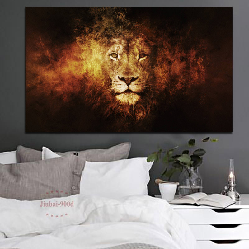 HD Prints Abstract Animal Lion Painting Printed on Canvas Modern Wall Art Pictures for Living Room Poster Cudros Decoration