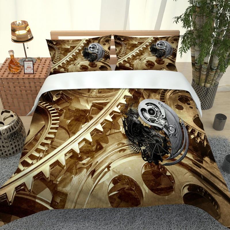 European Gear Printing Bedding Household Textiles Single Bed Double Duvet Cover Pillow Case Sheet Boy Girl Set Sets