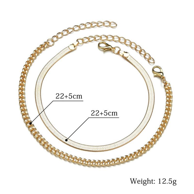 Anklets Fashion Bohemian Gold Snake Link Chain High Quality Punk Ankle Bracelet Women Girl Summer Jewelry Accessories