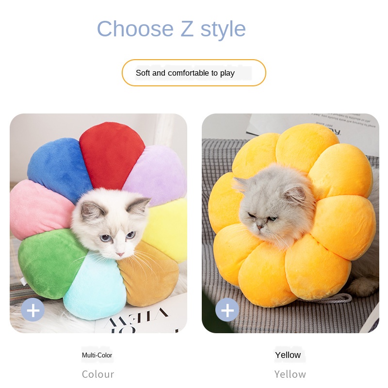 Pet Supplies Sunflower Multicolored Anti-Bite Anti-licking General Soft Protective Collar Sunflower Bib For Cats And Dogs