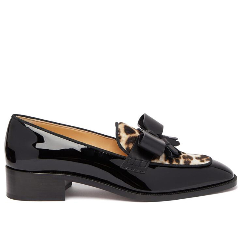 Luxury Classic Lady Wear Red Bottom Shoes For Women Retro Double-Breasted Black Patent Leather Casual Shoes, Reds Soles Leopard-print Pony Hair Leathers Loafers, #2
Luxury Classic Lady Wear Red Bottom Shoes For Women Retro Double-Breasted Black Patent Leather Casual Shoes, Reds Soles Leopard-print Pony Hair Leathers Loafers, #2