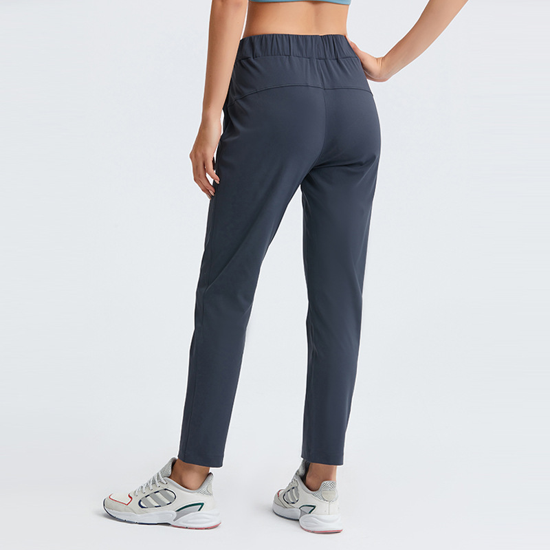 081-Mid Rise Jogger Straight-Leg Pant Relaxed Fit Women Yoga Pants Drawcord Sweatpants Sweat-wicking Fitness Trousers
