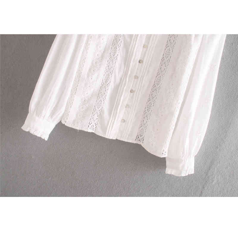 Fall Lapel Long-Sleeve Shirt: Cultivate Morality With Hollow Embroidery