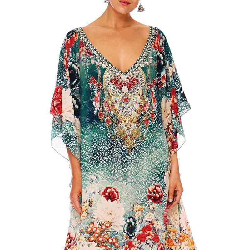 Beach Dress Kaftan Pareo Sarongs Sexy Cover-Up Bikini Swimwear Tunic Swimsuit Bathing Suit Cover Ups Robe De Plage #Q1040 210420