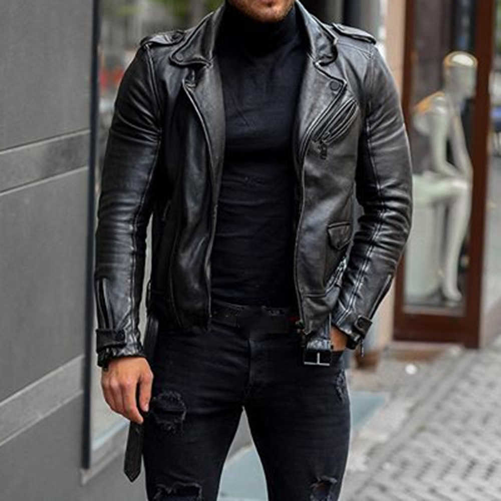 Men&#039;s leather clothing 2021 spring and autumn new slim locomotive clothing retro pu leather jacket X0721 от DHgate WW