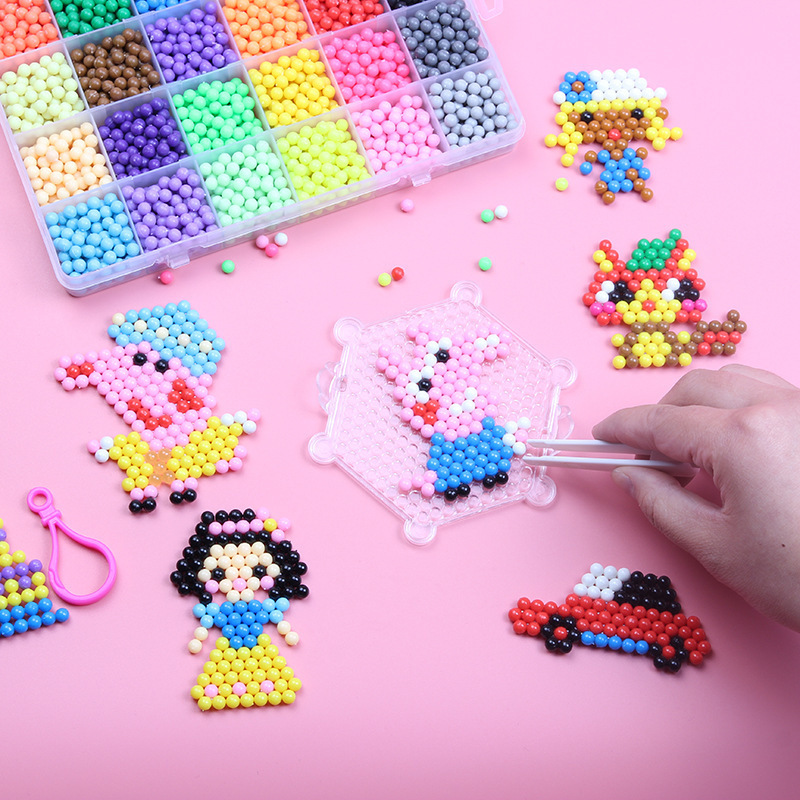 Diy Magic Aqua Animal Molds Hand Making 3d string of beads Puzzle New Kids Educational Toys For Children Spell Replenish beans
