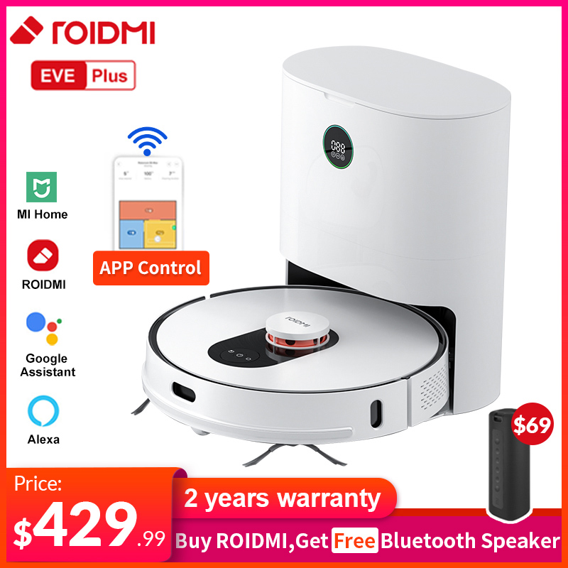 ROIDMI EVE Plus 2700Pa LDS Laser Navigation Robot Vacuum Mop Cleaner, APP Virtual Barriers and Zone Cleaning ,2cm Climbing,Multi-Layer Map
ROIDMI EVE Plus 2700Pa LDS Laser Navigation Robot Vacuum Mop Cleaner, APP Virtual Barriers and Zone Cleaning ,2cm Climbing,Multi-Layer Map