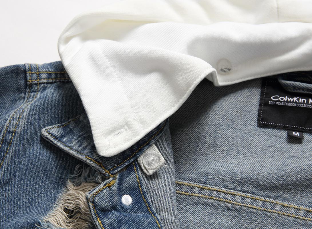 Spring And Autumn Denim Ripped Hooded Jacket Young Men's Slim Fashion Casual Long-sleeved Jackets