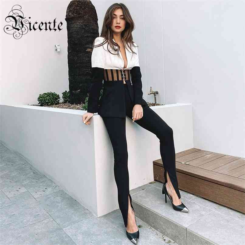 Chic Color Block Two Piece Suti Striped Voile Splicing Sexy Deep V Neck Club Party Tops Pants Suit 210520, Multi
Chic Color Block Two Piece Suti Striped Voile Splicing Sexy Deep V Neck Club Party Tops Pants Suit 210520, Multi
