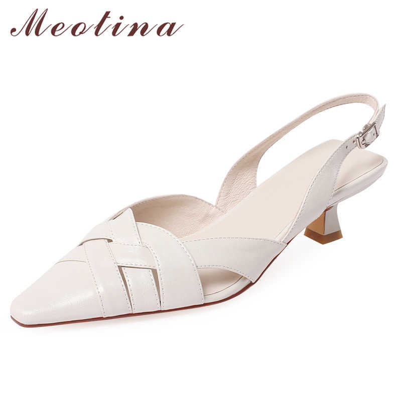 Meotina Shoes Women Sandals Med Heel Shoes Ladies Slingback Pointed Toe Kitten Heels Summer Sandals White Yellow 34-40 210608
Meotina Shoes Women Sandals Med Heel Shoes Ladies Slingback Pointed Toe Kitten Heels Summer Sandals White Yellow 34-40 210608