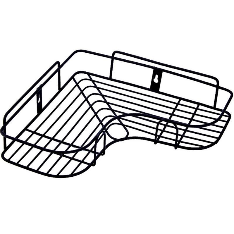 Bathroom Shelf Kitchen Punch Corner Frame Shower Shelf Wrought Iron Shampoo Storage Rack Holder With Suction Cup Bathroom Tool