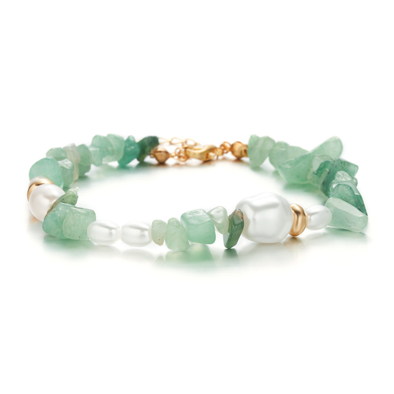 Bohemian Style Colorful Natural Stone Irregular Pearl Strands Bracelet Anklet for Gift
