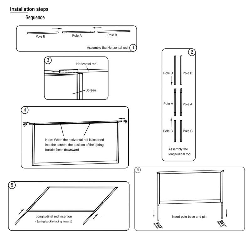 Portable Projector Screen With Stand 100inch 120inch 16:9 HD Foldable Movies For Home Theater Backyard Cinema Camping Projection Screens
