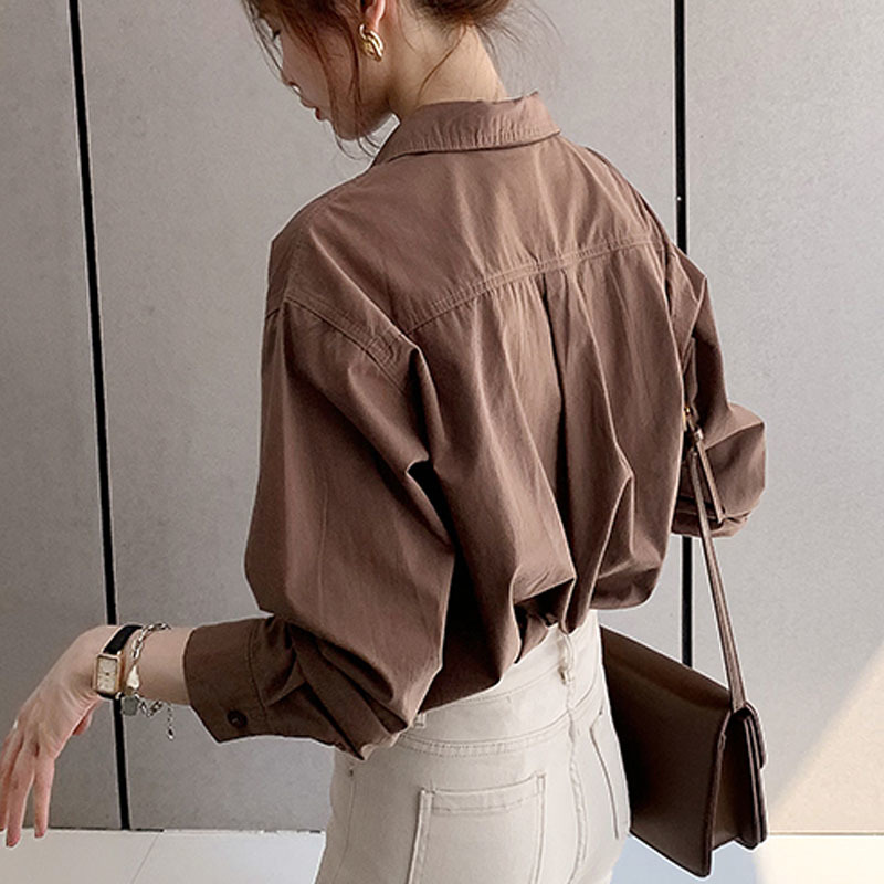 White Shirt Women Spring Korean Simple Long Sleeve Bottomed Single Breasted Wild Women's Blouse Plus Size 4XL 13055 210427