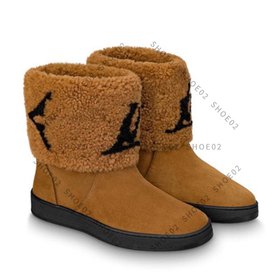 For Womens Soft Fur Winter Snow Boots Triple Black Classic Chestnut Ankle Bailey Boot Fashion Booties By shoe02 05, #4